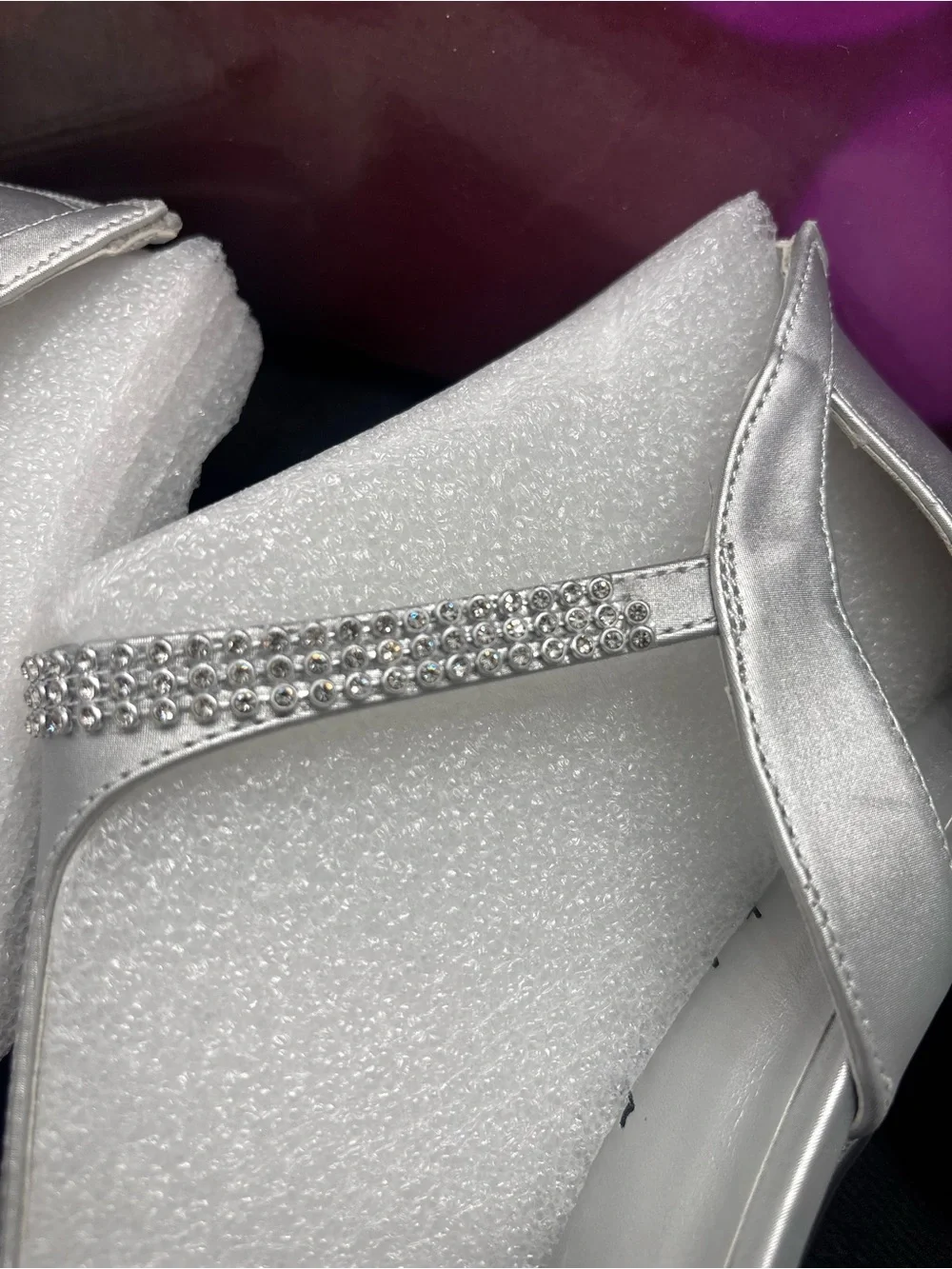EASY STREET ALIVE AT 5 Womens Silver Rhinestone T-Strap Dress Heeled Sandal 10